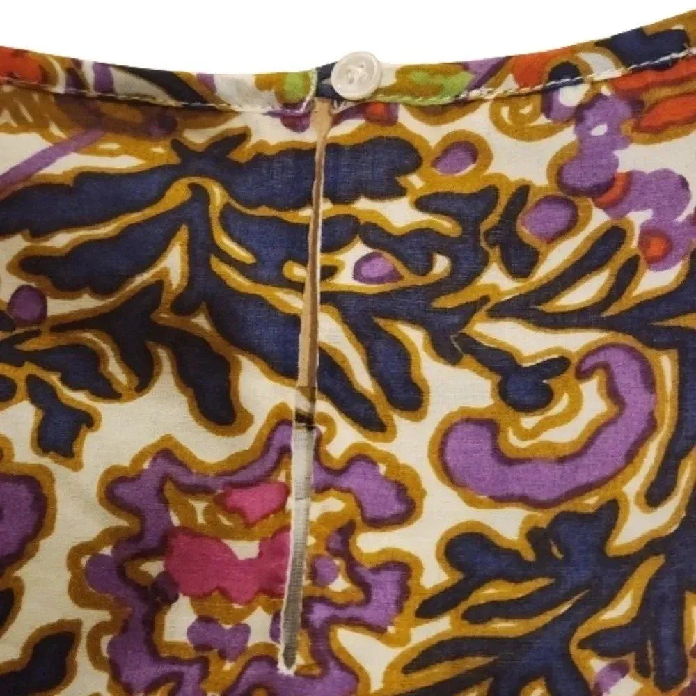 NWOT Talbots sleeveless 100% cotton, lined floral paisley top Size 4 - Picture 3 of 5